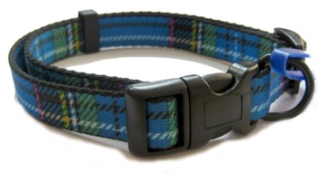 Smart Blue Tartan Dog Collar 