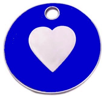 Navy Enamel Heart 19mm Tag - �5.99