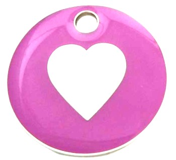 Deep Pink Enamel Heart 19mm Tag - �5.99