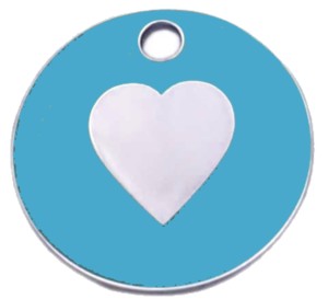 Sky Blue Enamel Heart 19mm Tag - �5.99
