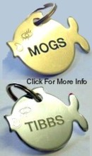 Chrome or Brass Fish Shaped Cat Tag - �5.99