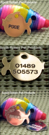 Chrome or Brass Fish Shaped Cat Tag - �5.99
