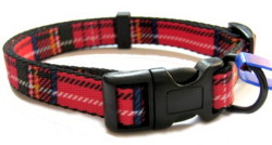 Red Tartan Dog Collar 