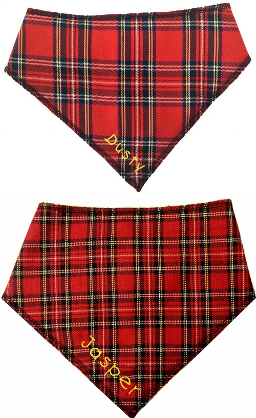 Personalised Red Royal Stewart Tartan Bandana