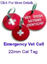22mm Red Emergency Cross Vet Pet Tag  - �4.99
